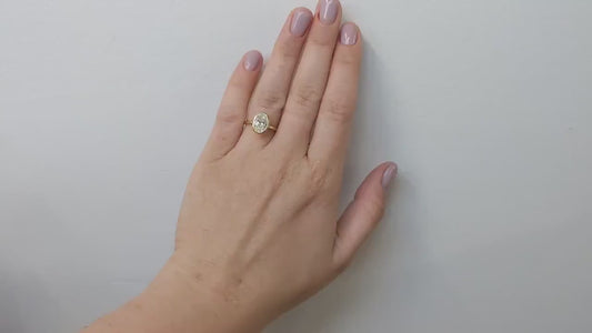 2.50ct Oval Cut Full Bezel Lab Grown Diamond Ring Classic Engagement ring, Anniversary Gift and promise ring for her