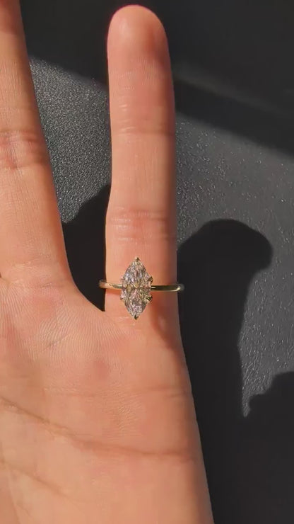 4ct Marquise Cut Lab Grown Diamond Solitaire Ring Exquisite Anniversary Ring for Women Engagement, Wedding, and Promise Ring