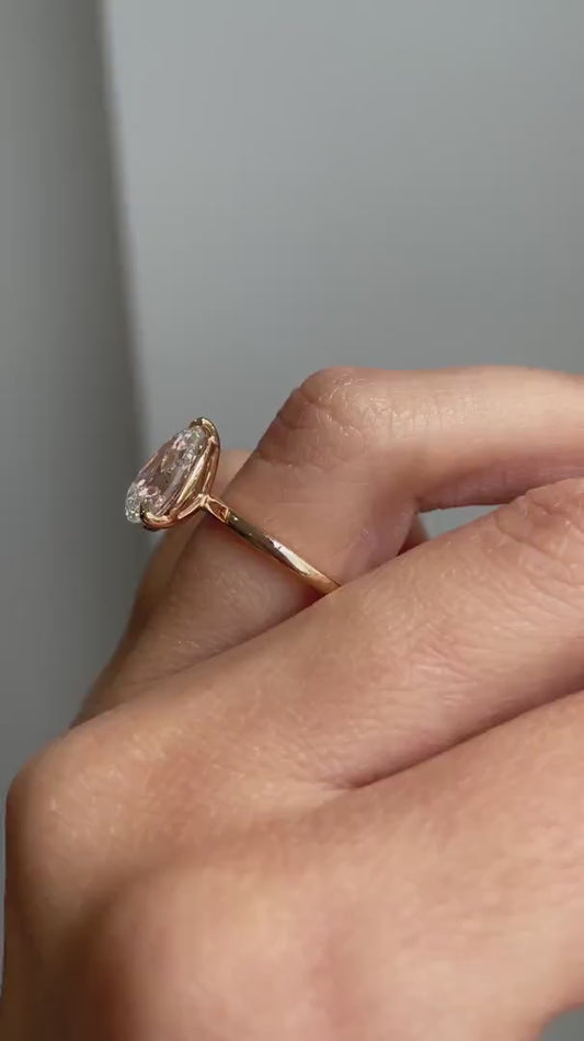 Pear shaped lab grown diamond ring, 1.50ct solitaire engagement ring, IGI certified, minimalist bridal ring, wedding jewelry for her