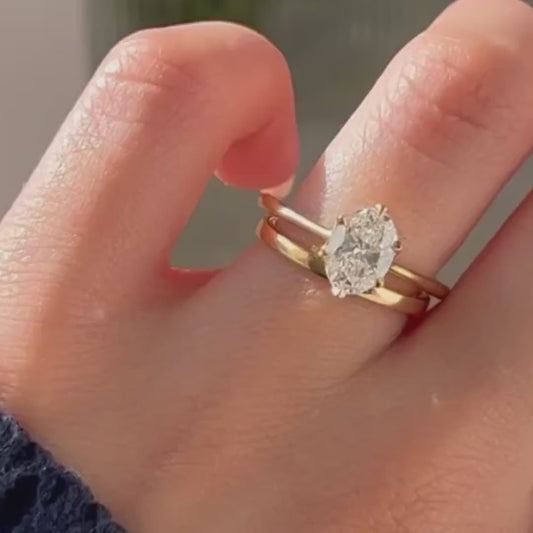 1.50ct Oval Cut Solitaire Floral Setting Lab Grown Diamond Ring Luxurious Engagement Ring and Wedding ring, Anniversary Gift