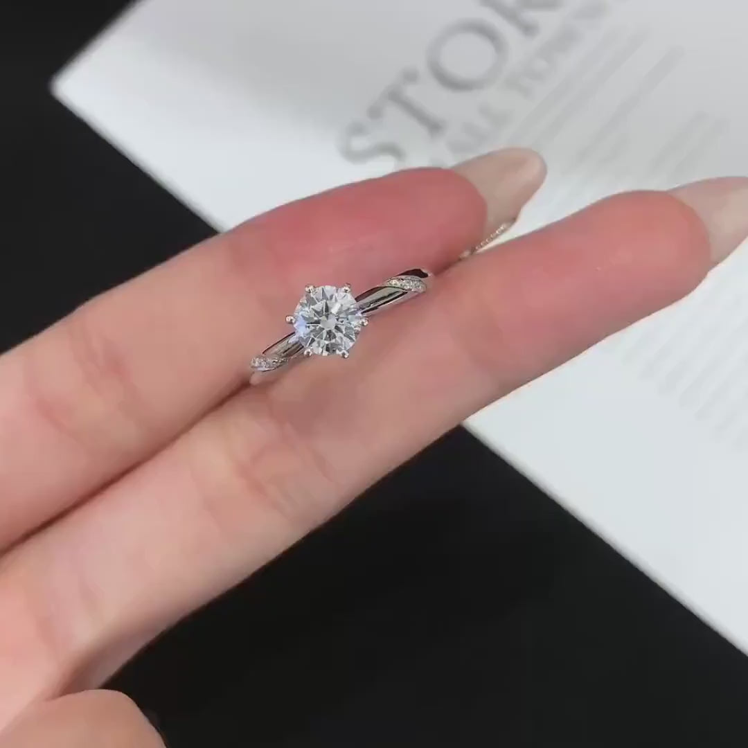 Round lab grown diamond engagement ring 0.70TCW, basket pavé solitaire ring, certified wedding jewelry, anniversary gift for her