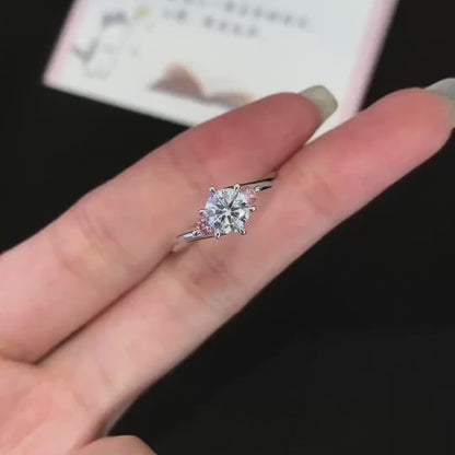 Round Lab Grown Diamond Engagement Ring | Bypass Ring | IGI Certified
