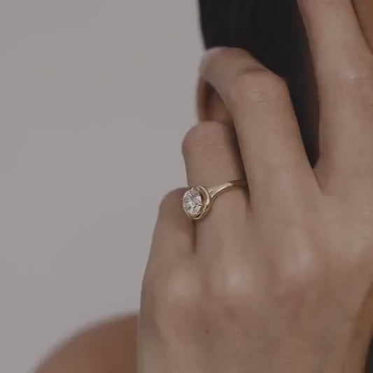 4.0ct Brilliant Round Lab-Grown Diamond Engagement Ring | Full Bezel Setting | IGI Certified