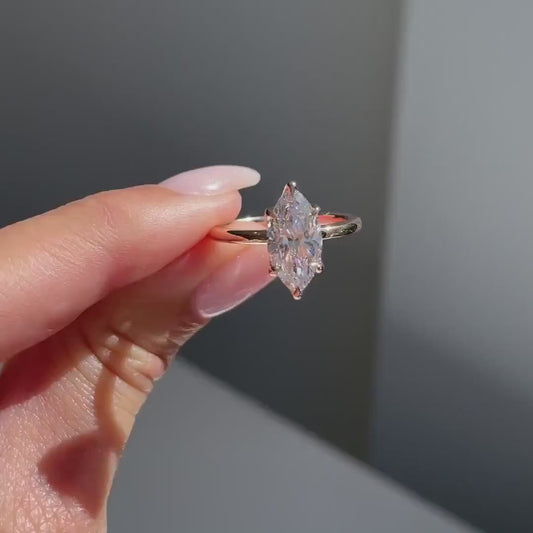 1.50 CT marquise cut lab grown diamond ring, solitaire engagement ring, IGI certified diamond, sustainable bridal jewelry, elegant ring