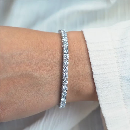 Bracelet 3MM Band Round Diamond Bracelet