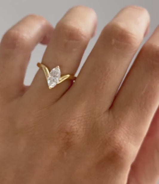 0.90ct Marquise Cut Solitaire Stunning Sparkling Diamond Ring Classic Minimalist Engagement Ring and wedding gift or promise Gift her/women