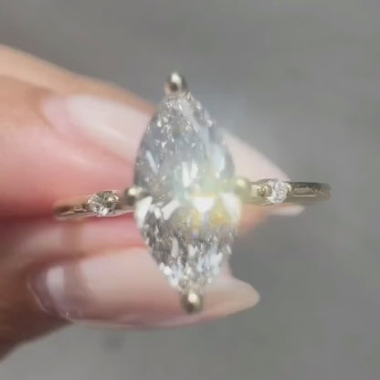 1.50ct Marquise Lab Grown Diamond Engagement Ring | Accent Setting | IGI Certified
