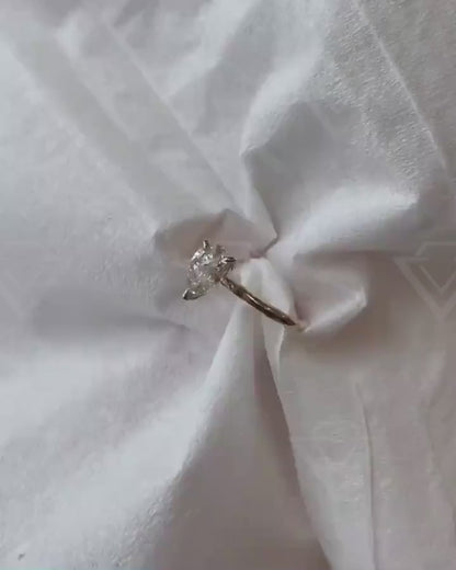0.5ct Pear Three Claw Lab Grown Diamond Ring Luxurious Engagement Ring and Wedding ring, Anniversary Gift