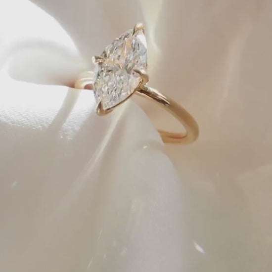 6 CT Marquise Lab Grown Diamond Solitaire Ring Classic Timeless Engagement Ring Wedding Ring Gift for Her Women Luxury Fine Jewelry Design