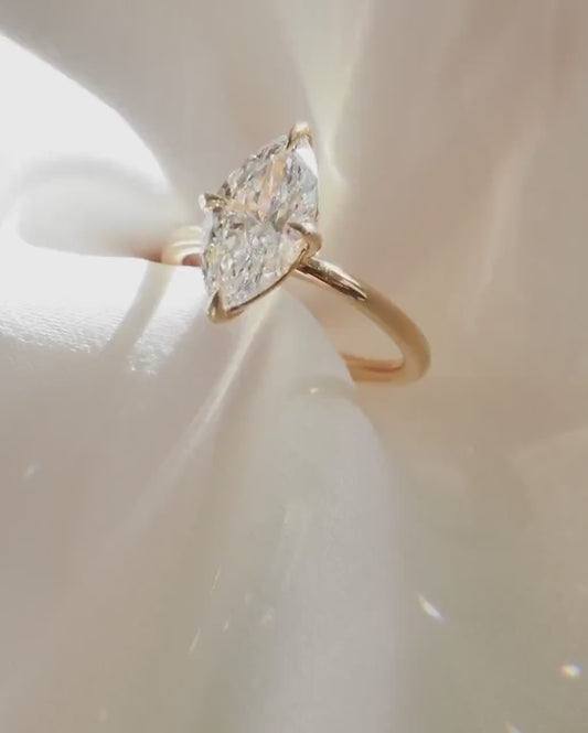 6 CT Marquise Lab Grown Diamond Solitaire Ring Classic Timeless Engagement Ring Wedding Ring Gift for Her Women Luxury Fine Jewelry Design