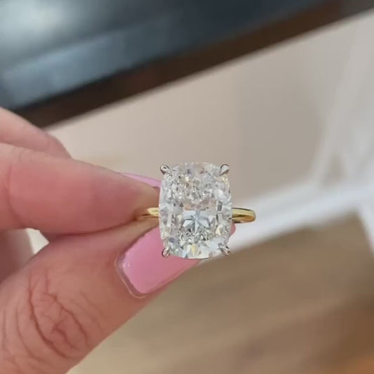 7.00 CT Cushion Cut Lab Grown Diamond Solitaire Ring IGI Certified Classic Engagement Wedding Ring Luxury Bridal Jewelry Elegant Gift for Women