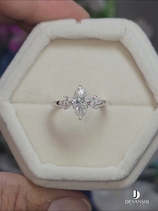 1.0ct Marquise Cut Lab Grown Diamond Ring Luxurious Engagement Ring and Wedding ring, Anniversary Gift