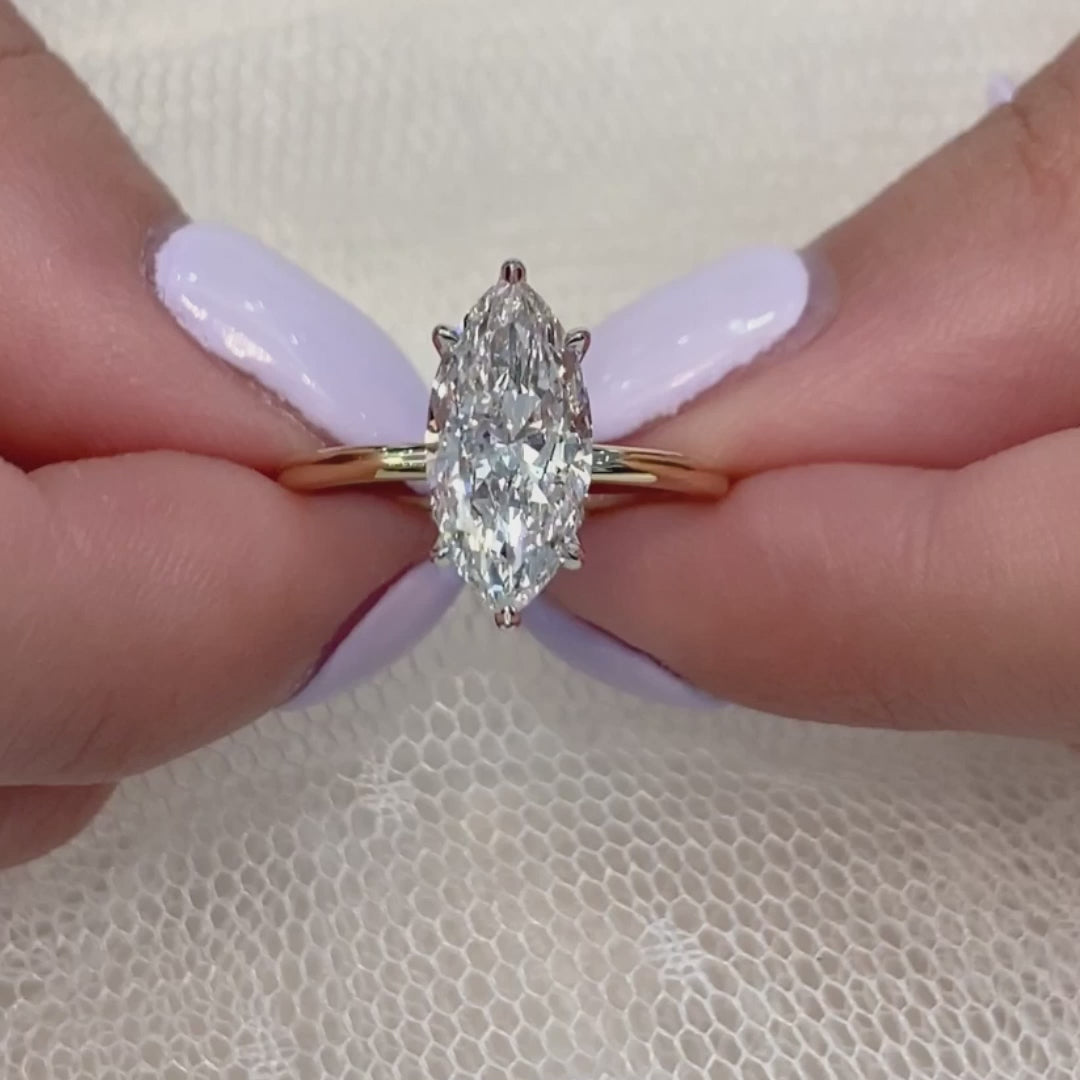 Luxury Marquise 2.00 CT Lab Grown Diamond Engagement Ring with Hidden Halo Solitaire IGI Certified, Wedding Ring, Bridal Ring, Promise Gift Jewelry
