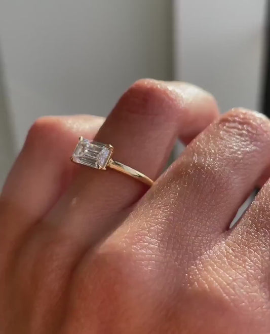 1.0ct Emerald Single Stone Lab Grown Diamond Ring Luxurious Engagement Ring and Wedding ring, Anniversary Gift