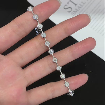 3.60tcw Round Lab Diamond Bezel Tennis Bracelet | White Gold | D-E-F VVS–VS | IGI Certified
