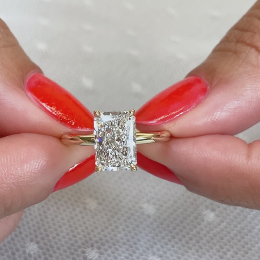 2.00ct Radiant Lab Grown Diamond Engagement Ring | Solitaire Setting | IGI Certified