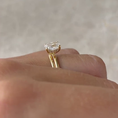 4.0ct Oval Cut Hidden Halo Lab Grown Diamond Ring Classic Minimalist Engagement Ring, Wedding Ring, Marriage Gift for Her/Women
