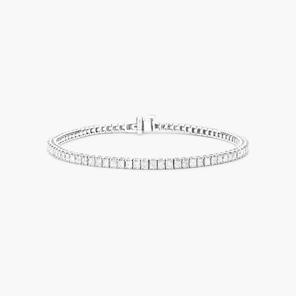 Princess Cut Lab Created Diamond Tennis Bracelet, EF Color, VS Clarity, IGI Certificate 