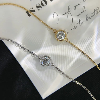 Round 1.00ct Lab Diamond Bezel Tennis Bracelet | D-E-F VVS-VS Clarity | IGI Certified | Gold Options 