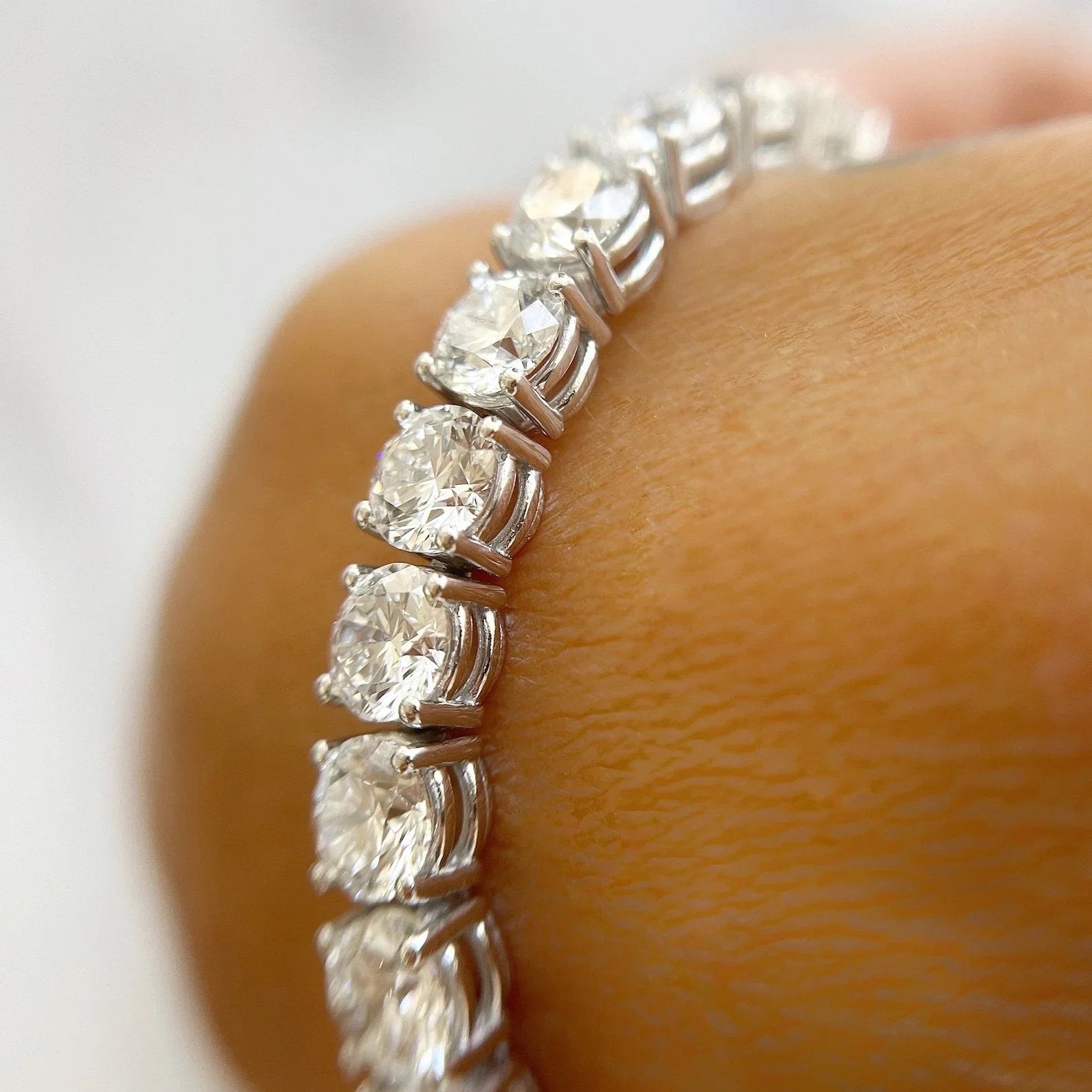 Round Lab Diamond Tennis Bracelet, EF Color, VS Clarity, IGI Certificate 