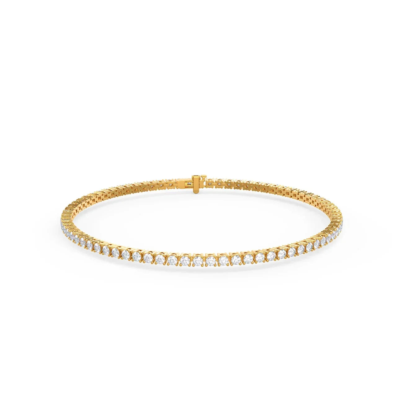 Round Lab Grown Diamond 4 Prong Tennis Bracelet, EF Color, VS clarity, IGI Certified 