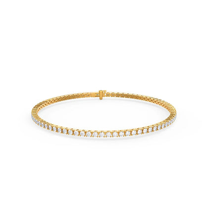 Round Lab Grown Diamond 4 Prong Tennis Bracelet, EF Color, VS clarity, IGI Certified 