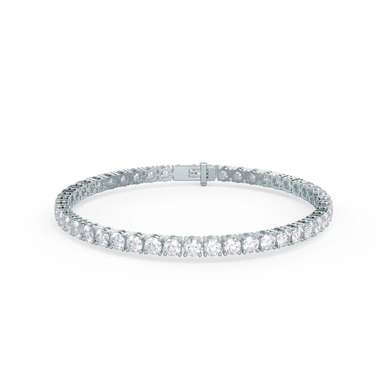 Round Lab Grown Diamond 4 Prong Tennis Bracelet, EF Color, VS clarity, IGI Certified 