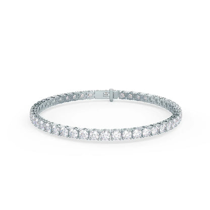 Round Lab Grown Diamond 4 Prong Tennis Bracelet, EF Color, VS clarity, IGI Certified 