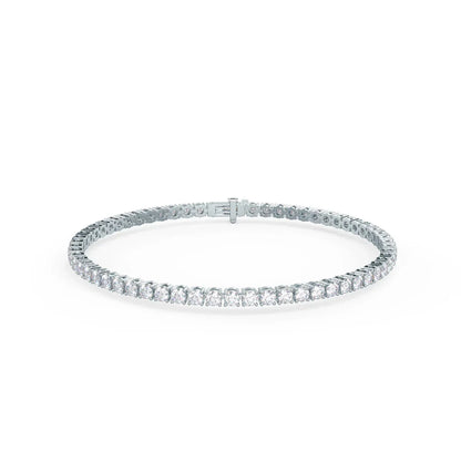 Round Lab Grown Diamond 4 Prong Tennis Bracelet, EF Color, VS clarity, IGI Certified 