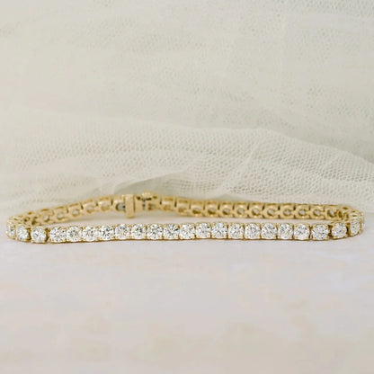 Round Lab Grown Diamond 4 Prong Tennis Bracelet, EF Color, VS clarity, IGI Certified 