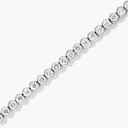 Round Lab Grown Diamond Bezel Tennis Bracelet, EF Color, VS Clarity, IGI Certified 