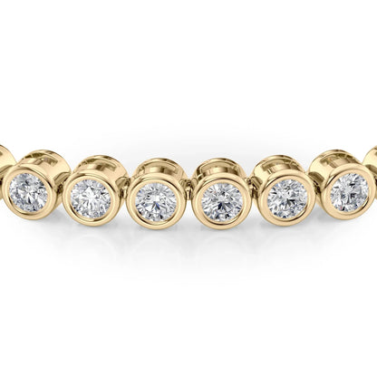 Round Lab Grown Diamond Bezel Tennis Bracelet, EF Color, VS Clarity, IGI Certified 