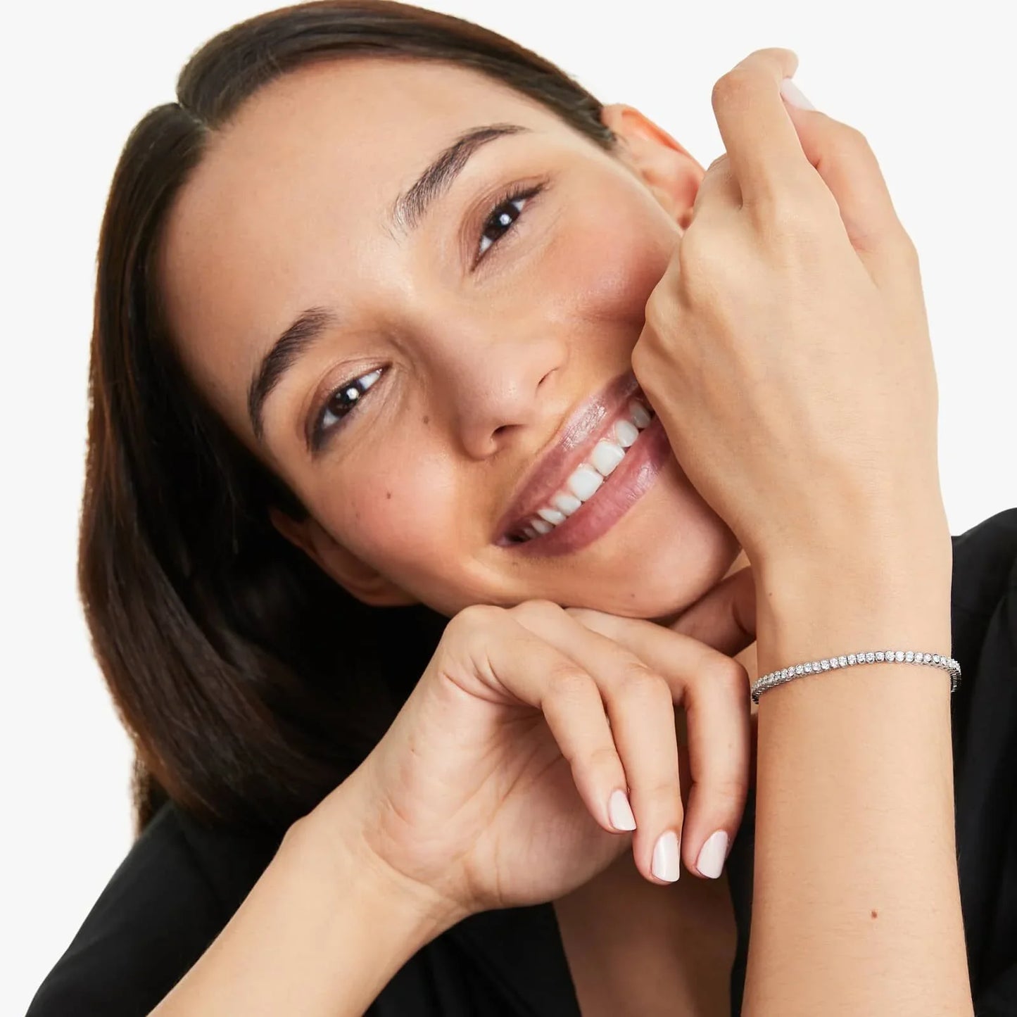 Round Lab Grown Diamond Bezel Tennis Bracelet, EF Color, VS Clarity, IGI Certified 