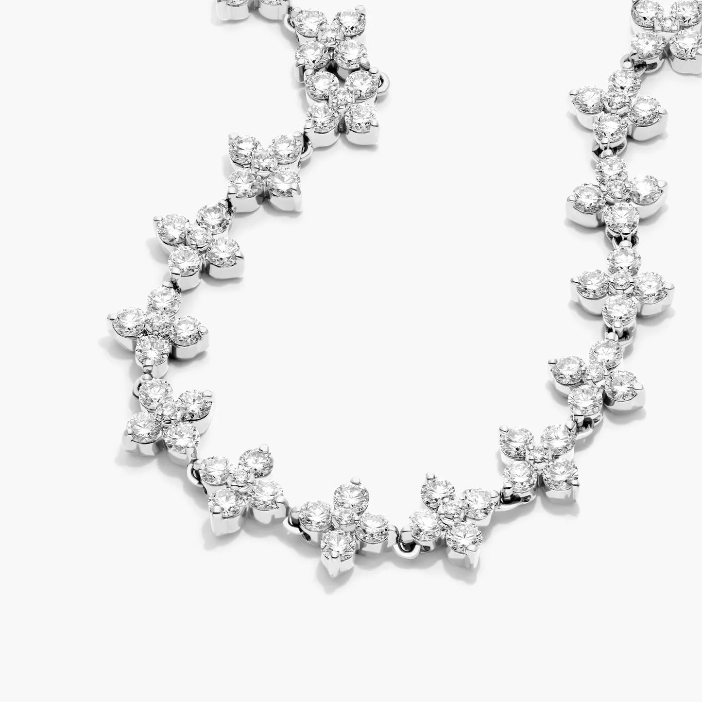 Round Lab Grown Diamond Blossom Tennis Bracelet, EF Color, VS Clarity, IGI Certified 