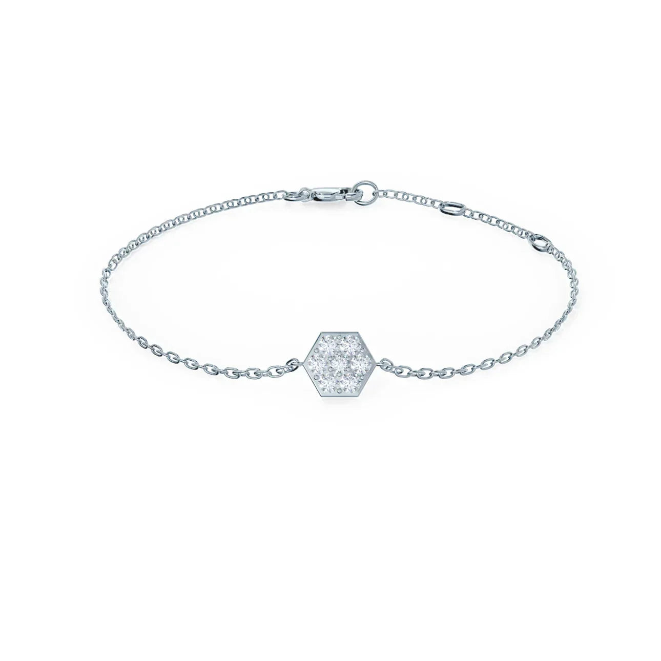 Round Lab Grown Diamond Carbon Lightweight & Durable Carbon Bracelet, EF Color, VS Clarity, IGI certified 
