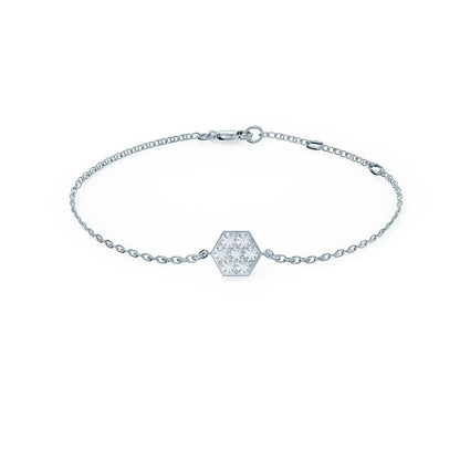 Round Lab Grown Diamond Carbon Lightweight & Durable Carbon Bracelet, EF Color, VS Clarity, IGI certified 