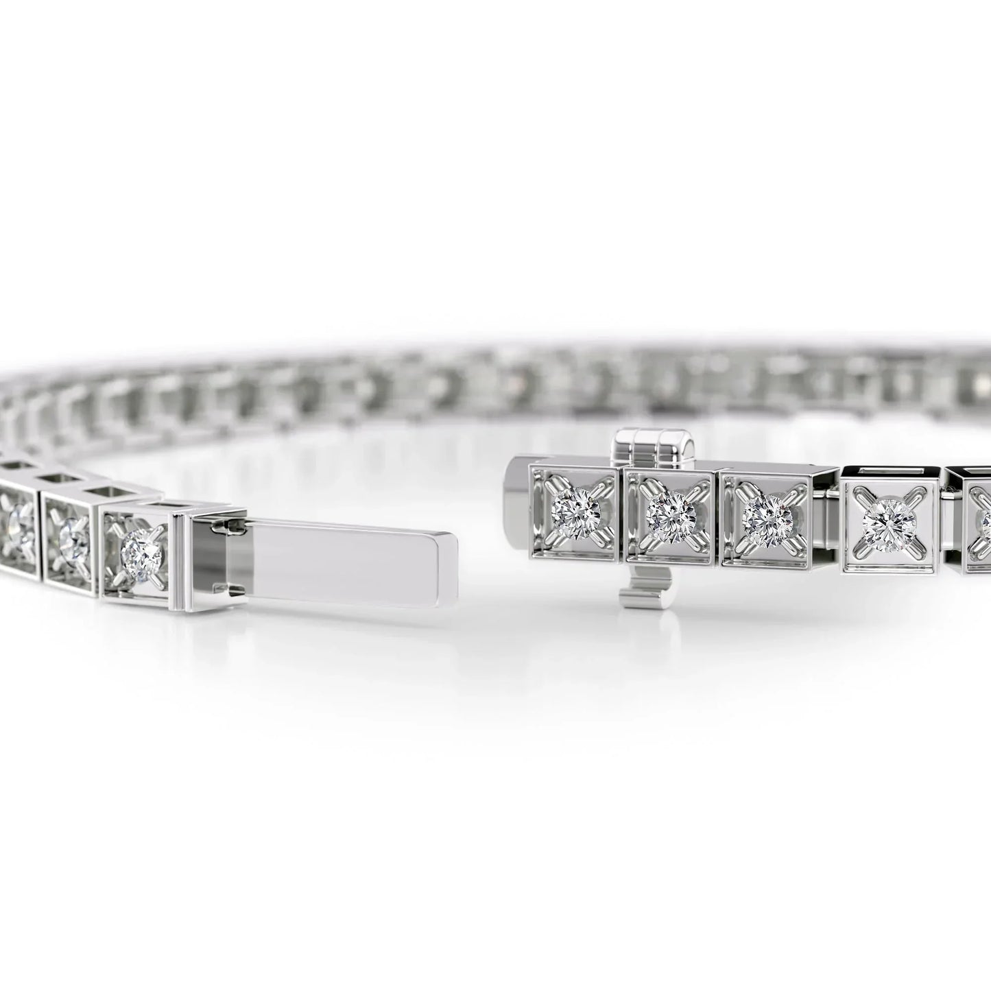 Round Lab Grown Diamond Chocolate Tennis Bracelet, EF Color, VS Clarity, IGI Certified 