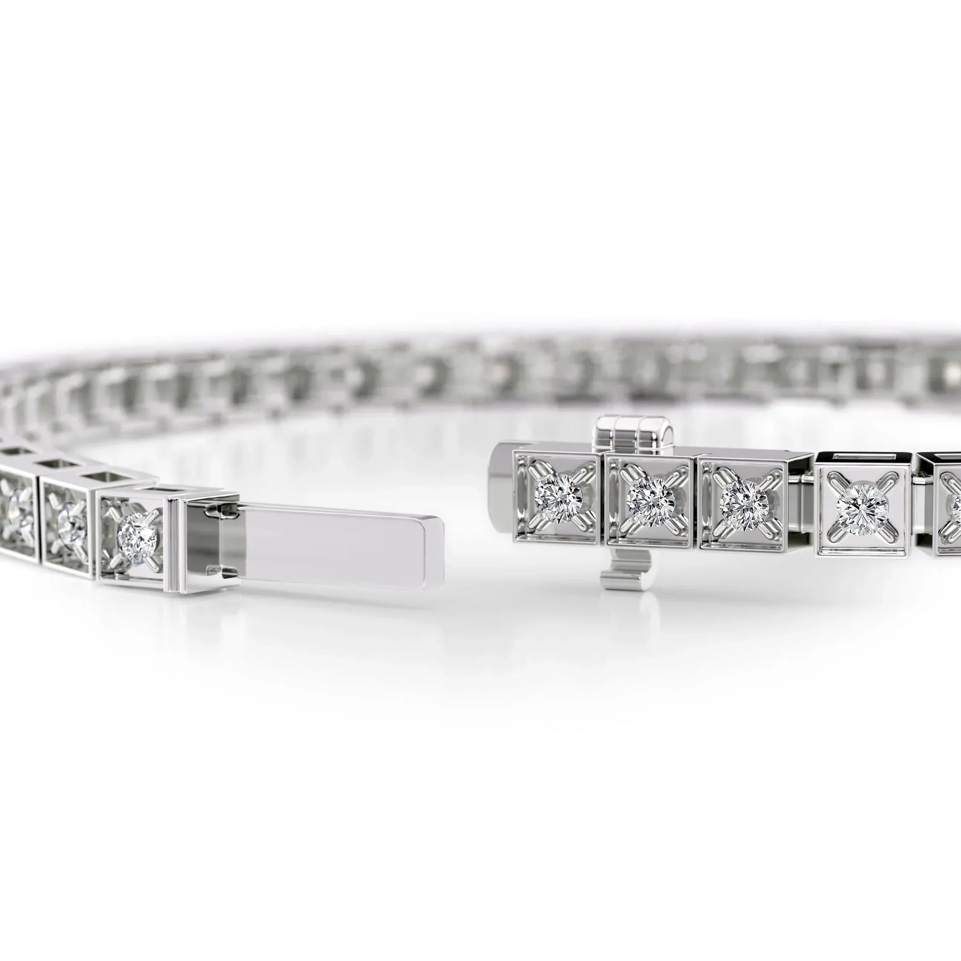 Round Lab Grown Diamond Chocolate Tennis Bracelet, EF Color, VS Clarity, IGI Certified 