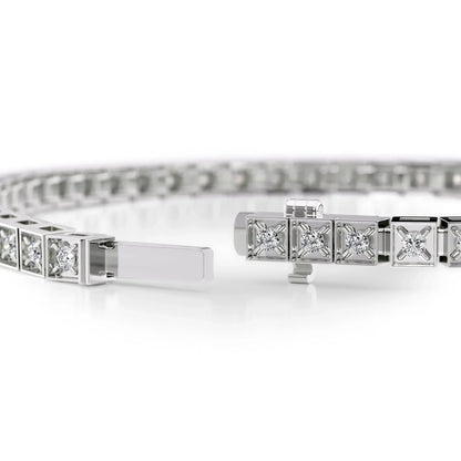 Round Lab Grown Diamond Chocolate Tennis Bracelet, EF Color, VS Clarity, IGI Certified 