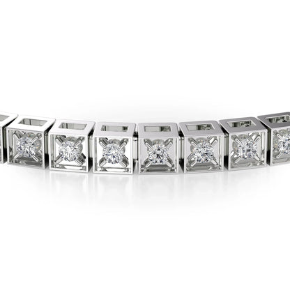 Round Lab Grown Diamond Chocolate Tennis Bracelet, EF Color, VS Clarity, IGI Certified 