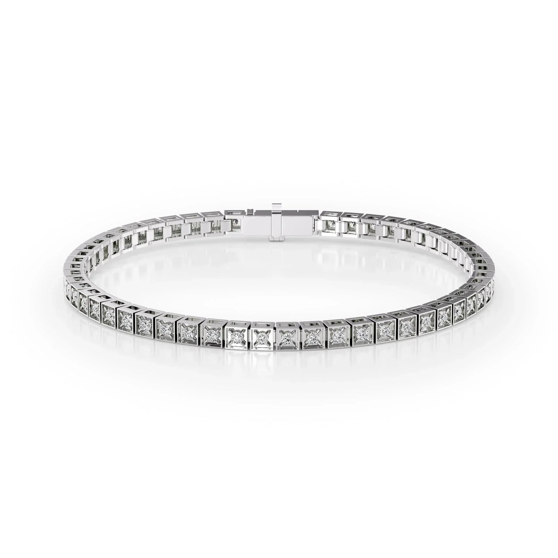 Round Lab Grown Diamond Chocolate Tennis Bracelet, EF Color, VS Clarity, IGI Certified 