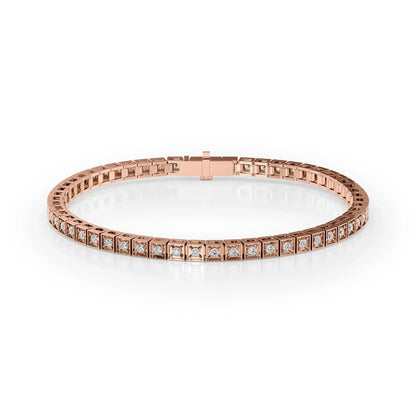 Round Lab Grown Diamond Chocolate Tennis Bracelet, EF Color, VS Clarity, IGI Certified 