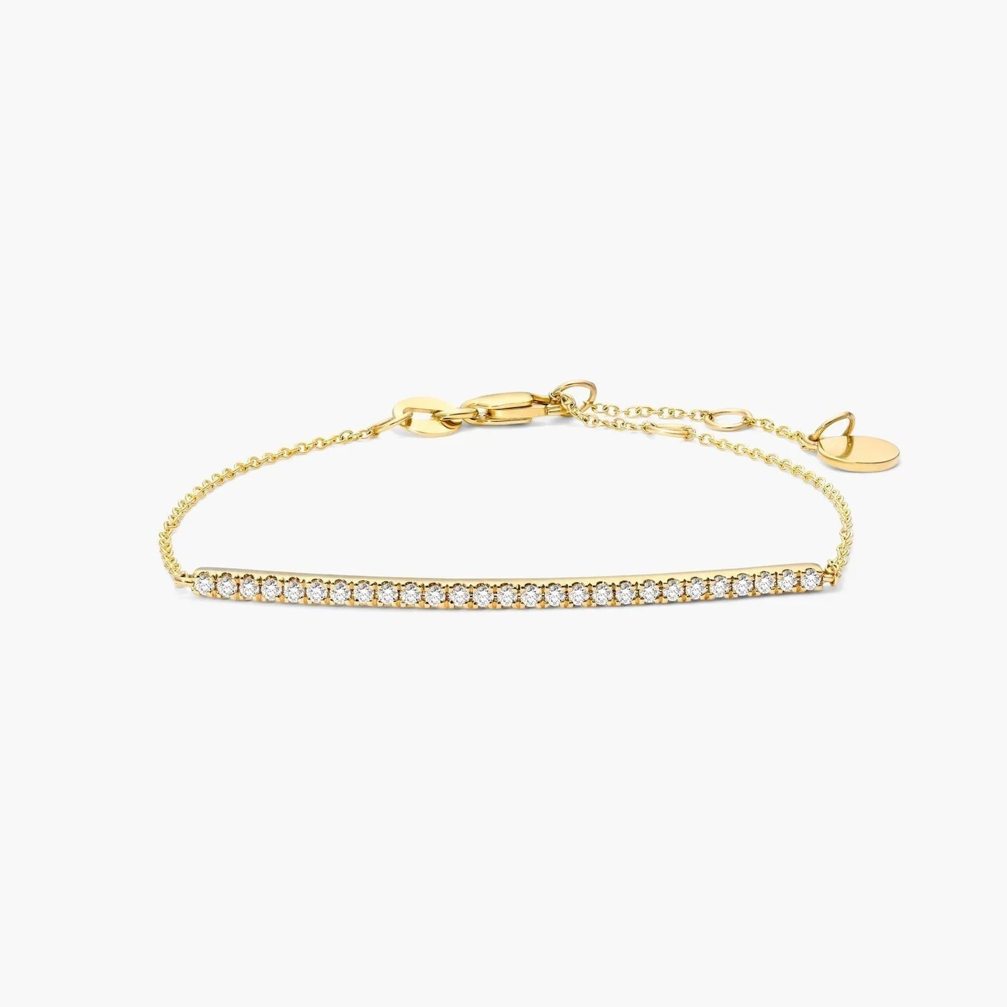 Round Lab Grown Diamond Elegant Bar Bracelet, EF Color, VS Clarity, IGI Certified 