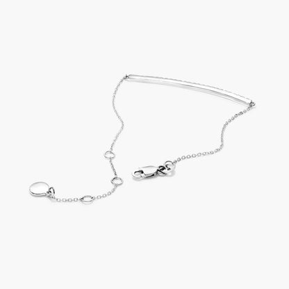 Round Lab Grown Diamond Elegant Bar Bracelet, EF Color, VS Clarity, IGI Certified 