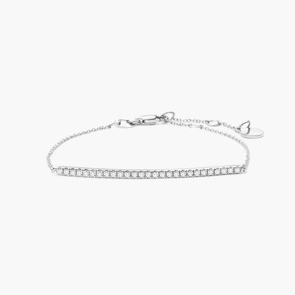 Round Lab Grown Diamond Elegant Bar Bracelet, EF Color, VS Clarity, IGI Certified 