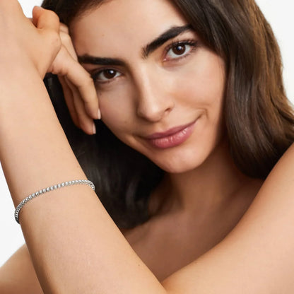 Round Lab Grown Diamond Four Prong Tennis Bracelet, EF Color, VS Clarity, IGI Certificate 