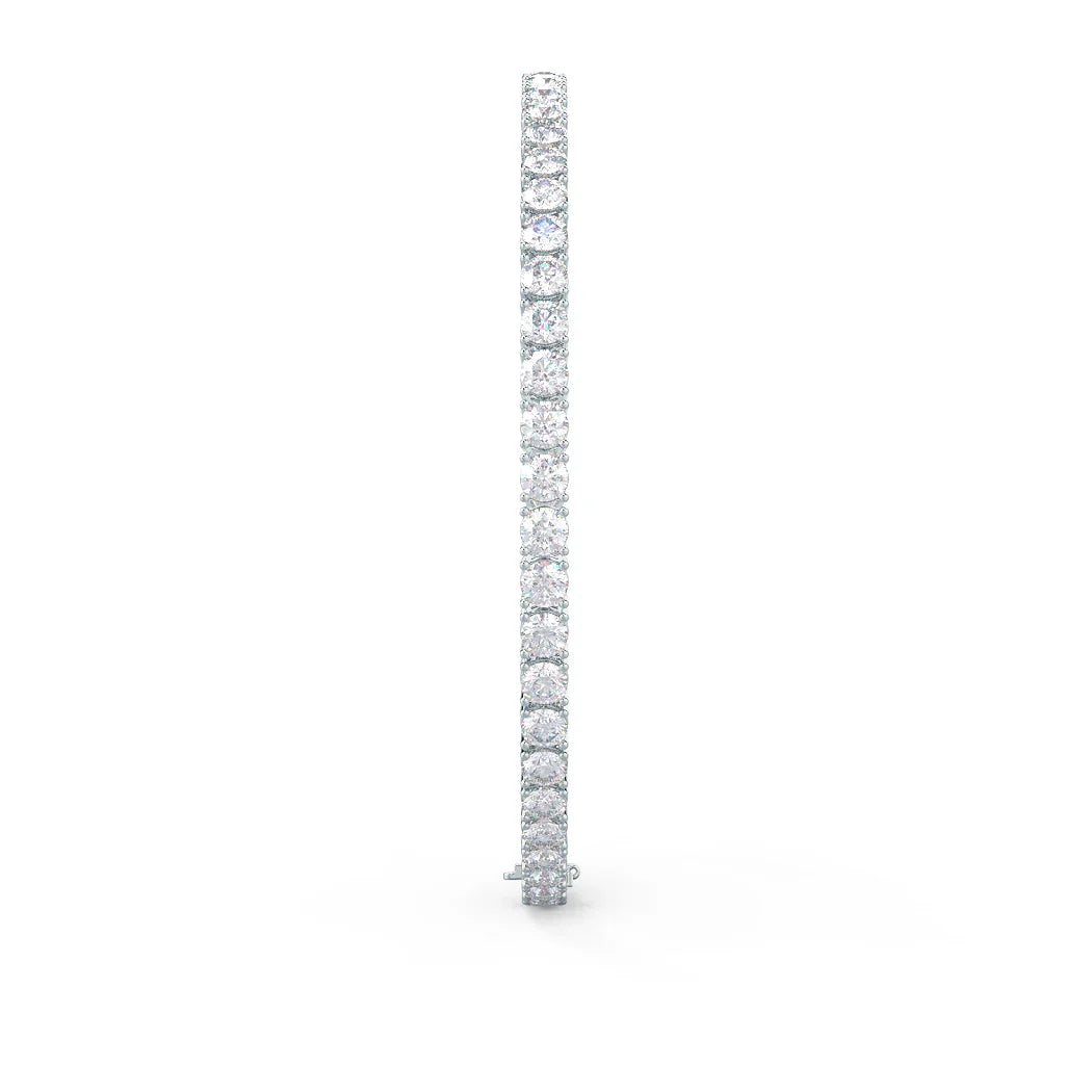 Round Lab Grown Diamond Four Prong Tennis Bracelet , EF Color, VS Clarity, IGI Certificate 