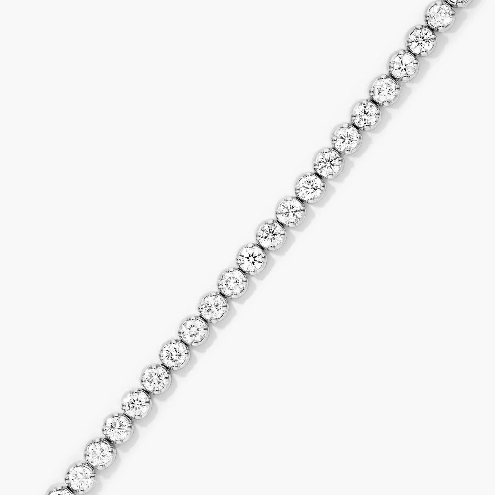 Round Lab Grown Diamond Four Prong Tennis Bracelet, EF Color, VS Clarity, IGI Certificate 