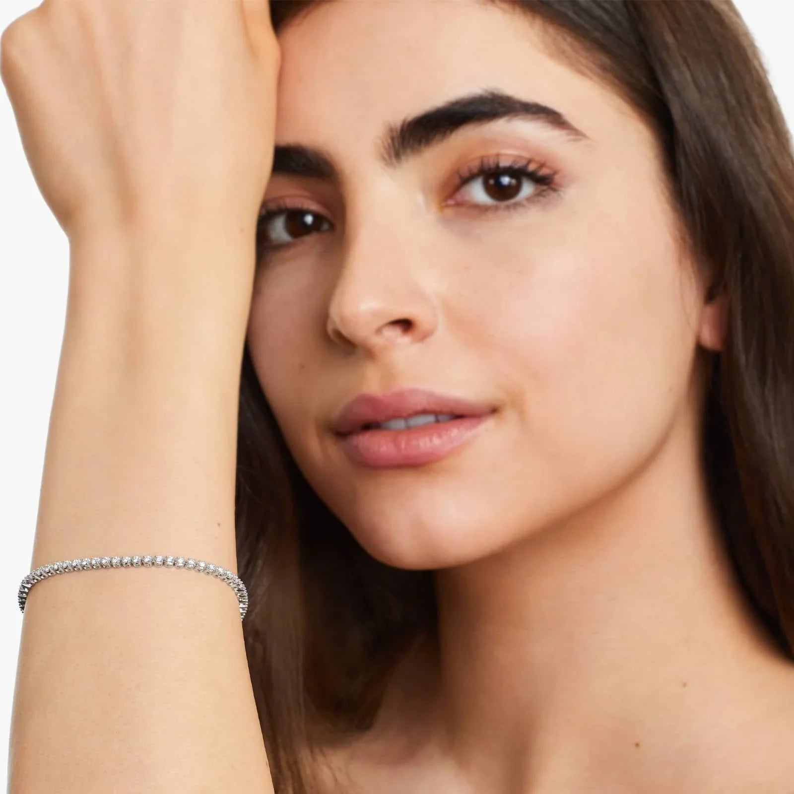 Round Lab Grown Diamond Four Prong Tennis Bracelet, EF Color, VS Clarity, IGI Certificate 