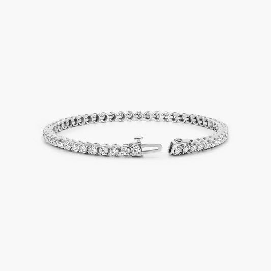Round Lab Grown Diamond Four Prong Tennis Bracelet, EF Color, VS Clarity, IGI Certificate 